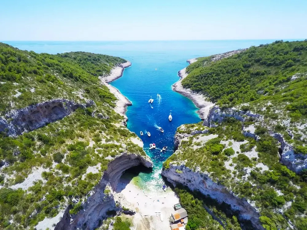 Taxi transfer to Stiniva Beach on Vis Island Croatia